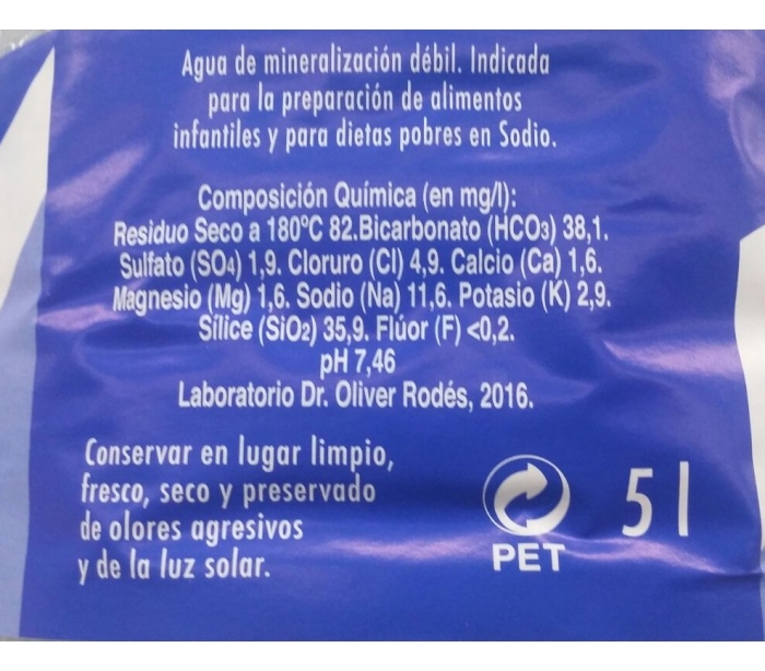 AGUA GARRAFA PET 5L - Spar La Palma