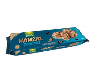 GALLETA MOMENT CHOCO CHIPS NEGRO GULLON 150 GRS.
