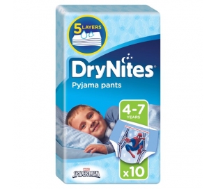 PAÑALES NIÑO 4-7 AÑOS DRYNITES 10 UN.