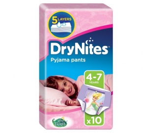 PAÑALES NIÑA 4-7 AÑOS DRYNITES 10 UN.