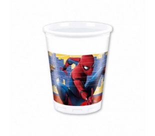 VASOS DECORADOS 200ML. SPIDER-MAN 10 UN.