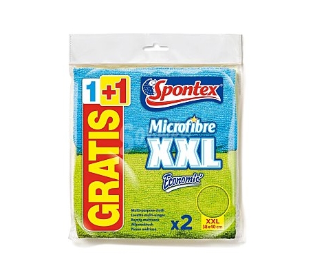 BAYETA MICROFIBRA XXL SPONTEX 1 UN.+1GRATIS