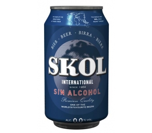 CERVEZA 0,0% ALC. VOL. SKOL LATA 33 CL.