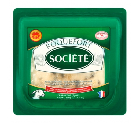 QUESO ROQUEFORT LONCHAS SOCIETE 100 GR.