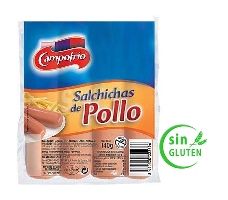 Salchichas Pollo Campofrio 140 Grs