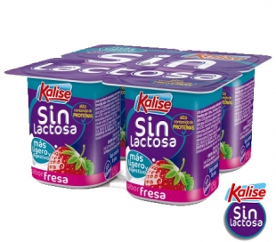 YOGUR SABOR FRESA KALISE PACK 4X125 GRS.