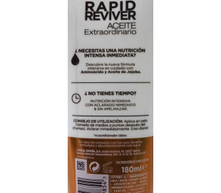 MASCARILLA ACEITE EXTRAORDI.RAPID REVIVER ELVIVE 180 ML.