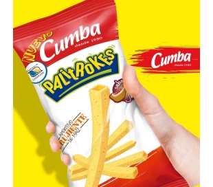 SNACKS PALITROKES SABOR JAMON CUMBA 80 GRS.
