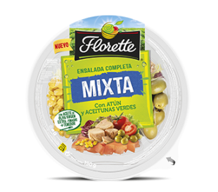 ENSALADA COMPLETA MIXTA, ATUN-ACEITUNAS VERDES FLORETTE 190 GRS.