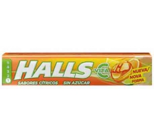 CARAMELOS SIN AZUCAR SABORES CITRICOS HALLS 32 GRS.