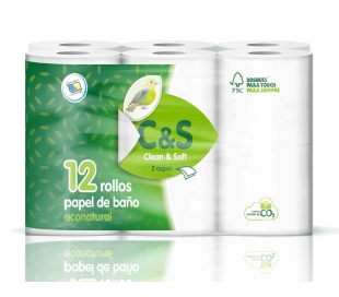 PAPEL HIGIENICO NATURAL CLEAN&SOFT 12 ROLLOS