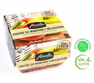 POSTRE DE FRUTA MANZANA Y MELOCOTÓN ANELA PACK 2X100 GR.