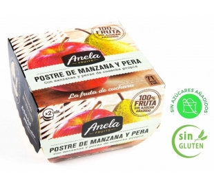 POSTRE DE FRUTA MANZANA Y PERA ANELA PACK 2X100 GR.