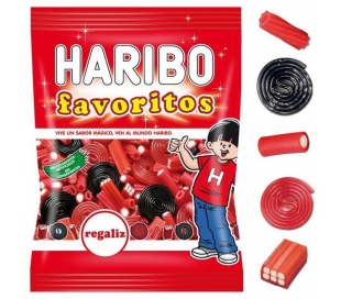 GOLOSINAS DE GOMA REGALIZ HARIBO 90 GR.