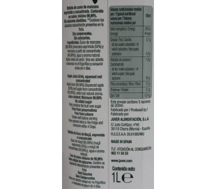 ZUMO 100% FREE MANZANA EXPRIMIDO JUVER 1 L.