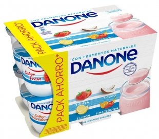 YOGUR SABORES VARIOS DANONE PACK 12X120 GRS.