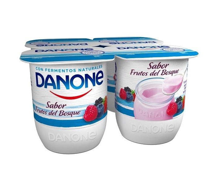 YOGUR SABOR FRUTA BOSQUE DANONE PACK 4X120 GRS.