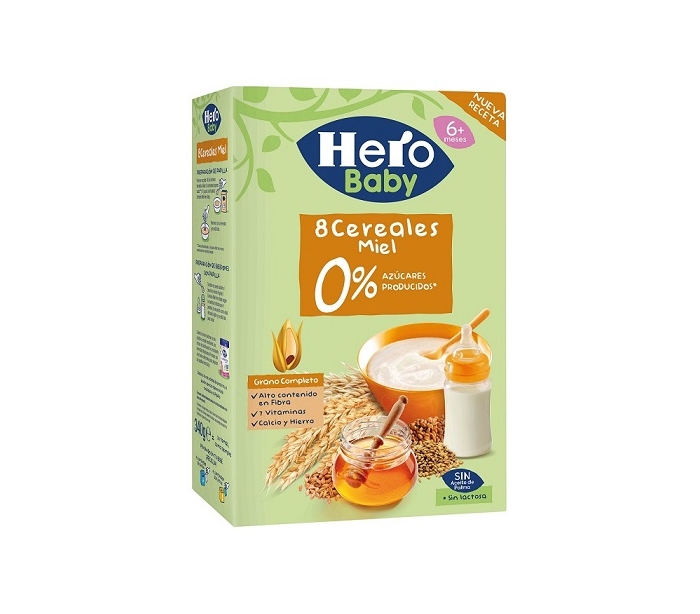 Papilla de cereales Hero Baby 8 cereales con miel 6x340g