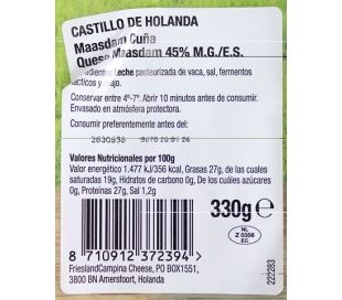 QUESO PLATO CUÑA EL CASTILLO 330 GRS.