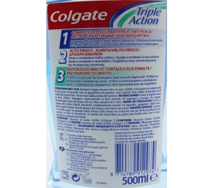 ENJUAGUE BUCAL TRIPLE ACTION COLGATE 500 ML.