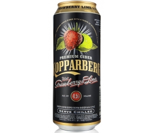 SIDRA CON ZUMO FRESA Y LIMA, LATA KOPPARBERG 500 ML.