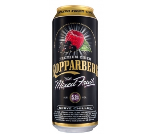 SIDRA CON ZUMO FRUTAS DEL BOSQUE, LATA KOPPARBERG 500 ML.