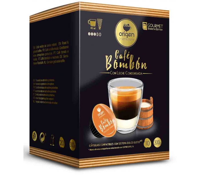 CAPSULAS GOURMET CAFE BOMBON CREMA ORIGEN \u0026 SENSATIONS 10 UD.