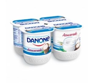 YOGUR NATURAL AZUCARADO DANONE PACK 4X120 GRS.