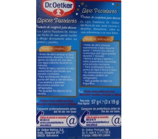 DECORACION PASTELERO LAPICES SABOR CHOCO. DR.OETKER 3 UDS.