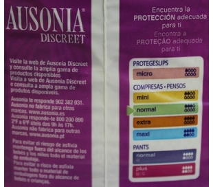 COMPRESA DISCREET NORMAL AUSONIA 12 UDS.