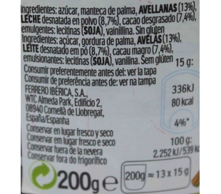 CREMA CACAO AVELLANA NUTELLA 200 GRS.