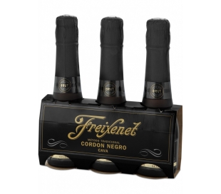 CAVA CORDON NEGRO BRUT, MINI FREIXENET PACK 3X200 ML.