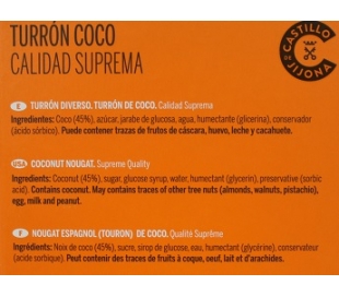 TURRON COCO CASTILLO DE JIJONA 200 GR.
