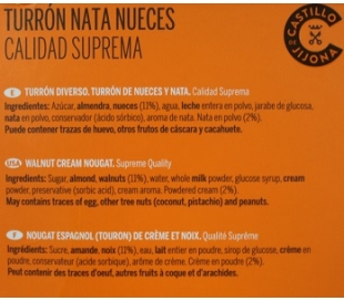 TURRON NATA NUEZ CASTILLO DE JIJONA 200 GR.