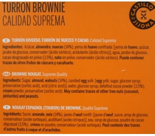 TURRON BROWNIE, SUPREMA CASTILLO DE JIJONA 200 GRS.