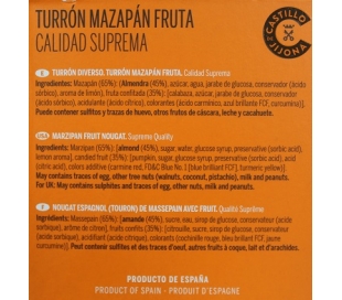 TURRON FRUTA CASTILLO DE JIJONA 200 GR.