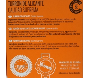 TURRON ALICANTE CASTILLO DE JIJONA 200 GR.