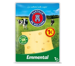 QUESO EMMENTAL LONCHAS EL CASTILLO 100 GR.