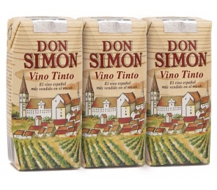 VINO TINTO BRIK DON SIMON PACK 3X187 ML.