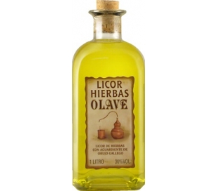 LICOR HIERBAS C/AGUARDIENTE DE ORUJO OLAVE 1000 ML.