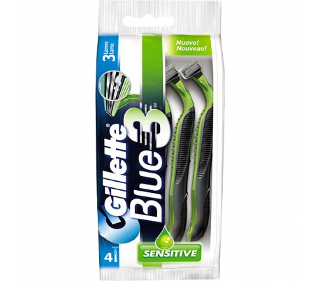 MAQUINA AFEITAR DESECHABLE BLUE 3 GILLETTE 4 UN.