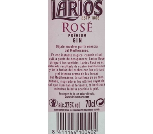 GINEBRA ROSE LARIOS 700 ML.