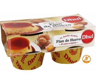 FLAN DE HUEVO AL BAÑO MARIA DHUL PACK 4X110 GRS.