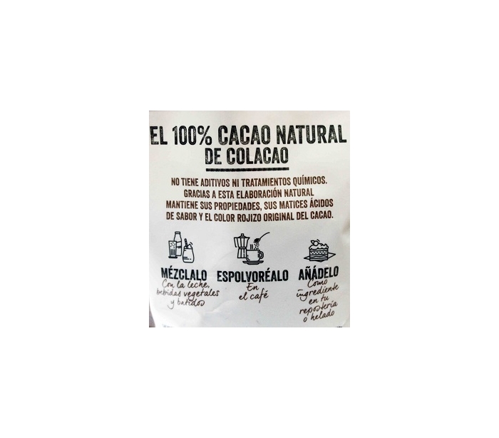 COLA-CAO PURO 100% NATURAL S/AZUCAR B/250 GR