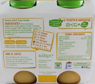 COMPOTA FRUTAS VARIADAS HERO BABY PACK 4X235 GRS.