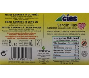 SARDINILLAS EN TOMATE CIES 56 GRS.