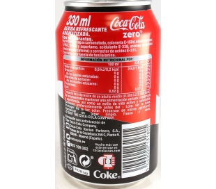 REFRESCO ZERO COCA COLA 330 ML.