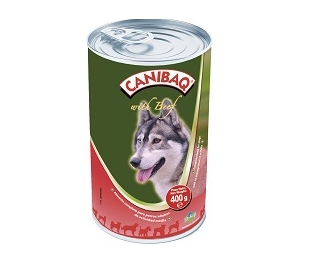 COMIDA PERRO PATÉ CON BUEY CANIBAQ 400 GR.LATA