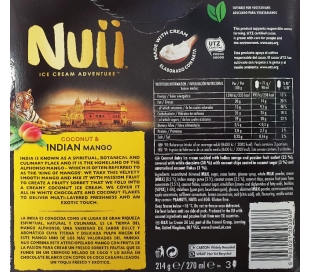 HELADO BOMBON COCO CON MANGO DE LA INDIA NUII 270 ML. 3 UDS.