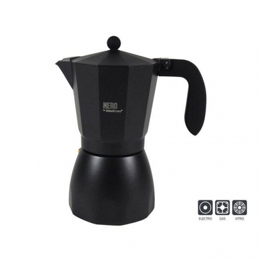 CAFETERA ALUMINIO NGRA. NERO 12 T.